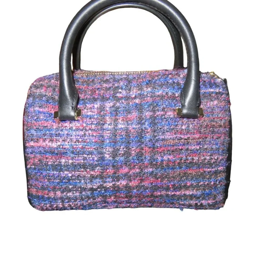 Kate Spade New York Purple Italian Autumn Tweed Emerson Place Lane Boston Bag